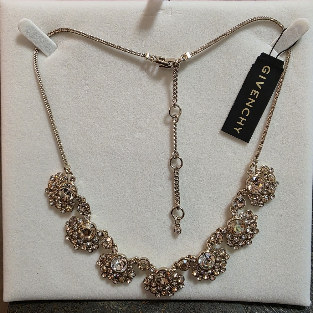 Givenchy Gold-Tone Crystal Floral Statement Necklace